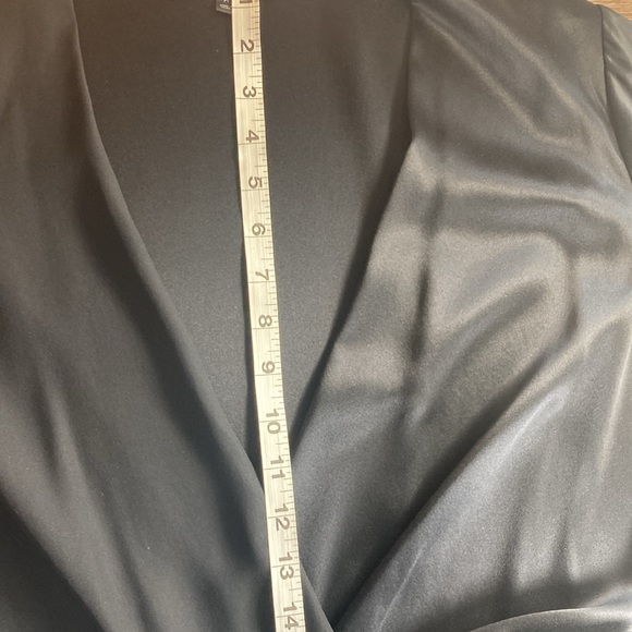 Lafayette 148 Navy Black Silk Combo Draped Long Sleeve Top Medium - Picture 9 of 9